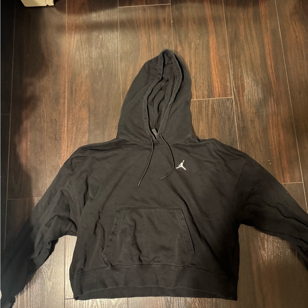 Jordan Black Cropped Hoodie